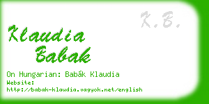 klaudia babak business card